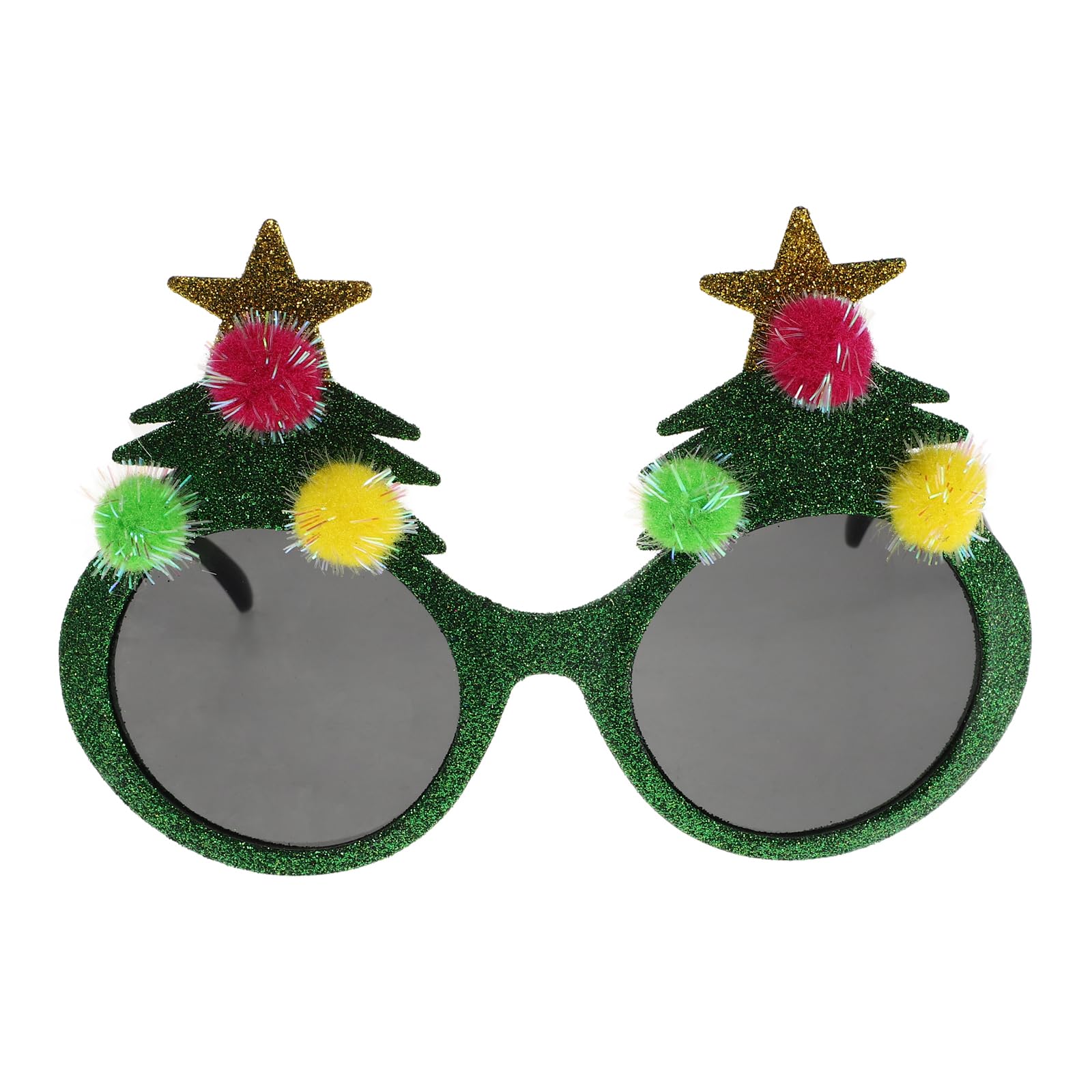 BESTOYARD christmas sunglasses xmas tree shape with pom pom balls christmas holiday party favors