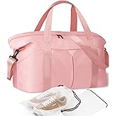 Magimack Duffle Bag for Travel with Trolley Sleeve, Gym Bag, Pink | Carry-on, 37L Capacity, 1 Waterproof Pocket, 2 Carrying Style, Overnight Bag, Hospital Bag for Labor &amp; Delivery, For Women