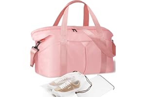 Magimack Duffle Bag for Travel, Carry-on Travel Bag with Trolley Sleeve, Sport Gym Bag for Women, Overnight Bag for Men, Hospital Bag for Labor and Delivery (Pink)