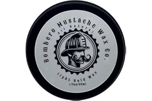 Mustache Wax Light hold - Bombero Mustache Wax Co. - Easy Application, Restyleable, lasting hold - Most Advanced All Natural Formula Holds up to Hard Work and Exercise - 1 OZ tin (Mint)