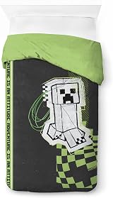 Jay Franco Minecraft Single Duvet Cover Set 100% Cotton Green 2 Piece view 2