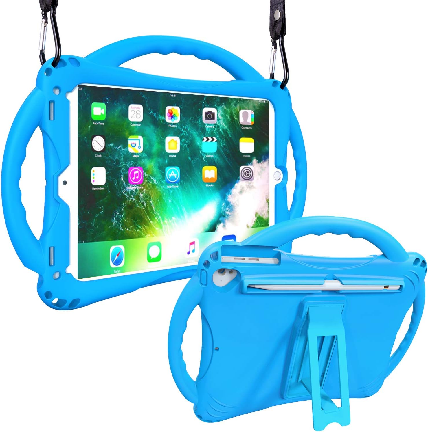 Amazon Com Adocham New Ipad 9 7 Inch 6th 5th Generation 18 17 Case With Apple Pencil Holder Lightweight And Shockproof Case With Kickstand For 6th 5th Gen Also Fits For Ipad Pro 9 7 Ipad Air 1 2 Blue