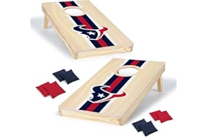 WILD SPORTS NFL Football Portable Size 1' x 2' Solid Wood Cornhole Set with Direct Print HD Team Graphics – Travel Size