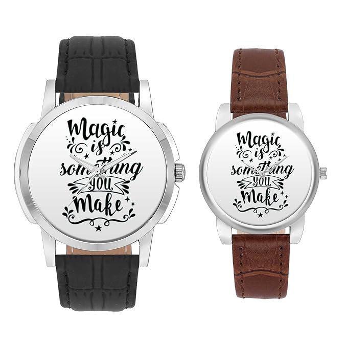 Gifts for Couple, Multicolor Dial Wrist Watch for Men and Women