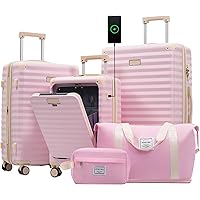 Amazon.com | Merax Luggage Sets 3 Piece Front Opening, Hardside