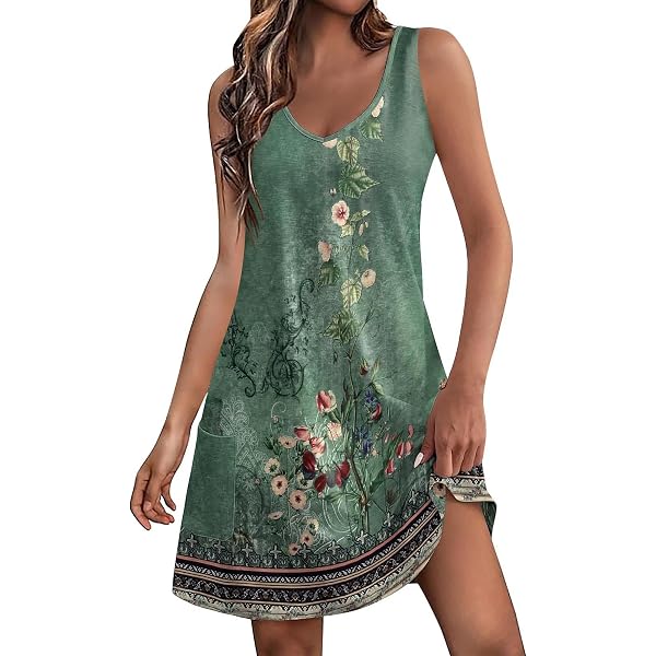 Women's 4th Of July Vest Dress – Sleeveless V-Neck American Flag Print, Casual Beach Dress For Summer & Independence Day