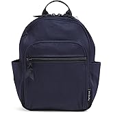 Vera Bradley Women's Cotton Small Backpack, Classic Navy - Recycled Cotton, One Size