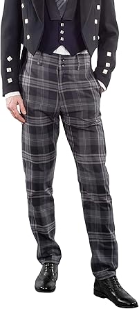black and white tartan trousers mens