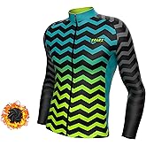 Sparx Men Winter Cycling Jerseys Bike Bicycle Long Sleeve Thermal Fleece Cold Weather Jacket (Zigzag, 2XL)