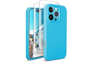 SUW Compatible with iPhone 16 Pro Max Case, [Compatible with MagSafe] 6.9" Silicone Case with[2 Screen Protectors][Full Camera Protection],Soft Anti-Scratch Microfiber Lining Inside, Blue Green