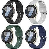 4 Pack Bands Compatible with Samsung Galaxy Watch 7 6 5 4 40mm 44mm/Watch 6 4 Classic/Watch 5 Pro/Active 2 Band, 20mm Silicone Strap for Women Men