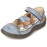 TMA EYES Button Criss Cross Strap Leather Women Flat Shoes