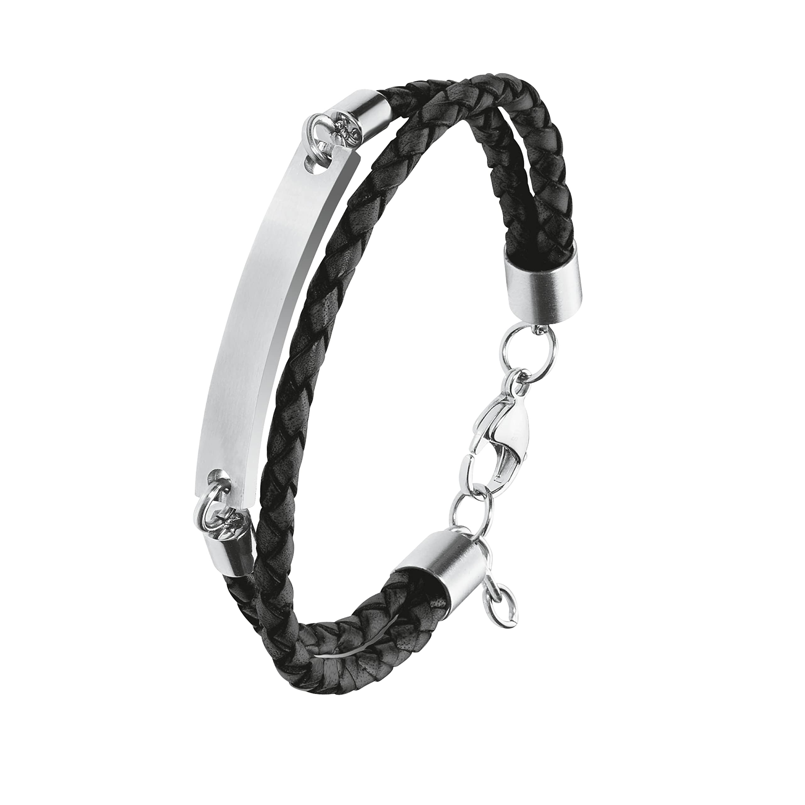 s.Oliver Identity bracelet Men Arm jewelry, 20+2 cm, Black, Comes in jewelry gift box, 2020903