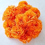 Marigold Flower Heads Bulk 30Pcs, Silk Artificial Flowers for DIY Wedding Party Deor 5cm(Orange)