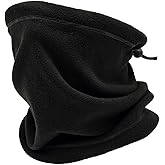 CRAZY SHARK Winter Neck Warmer Fleece - Soft Double Layer Fleece - Thick Thermal Neck Gaiter for Men and Women - Elastic Multifunctional Windproof Scarf for Cycling Motocycle Sports