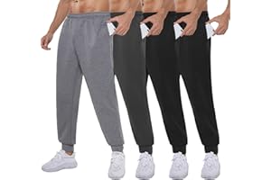 YOYI ABPOPA 4-Pack Mens Jogger-Sweatpants Pockets - Athletic Pants for Men Gym Workout
