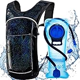 Hydration Backpack, Water Backpack with 2L Hydration Bladder, Rave Backpack Hydration Pack, Festival Essential for Raves, Hiking, Cycling, Climbing, Running, Outdoor, Camping and More