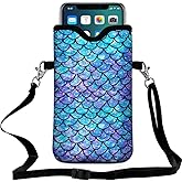 FREZORA Cell Phone Sleeves Bag Case Crossbody Neoprene Holder Lanyard Phone Pouch for Women Men 7.5 X 4.5 Inches - Scale