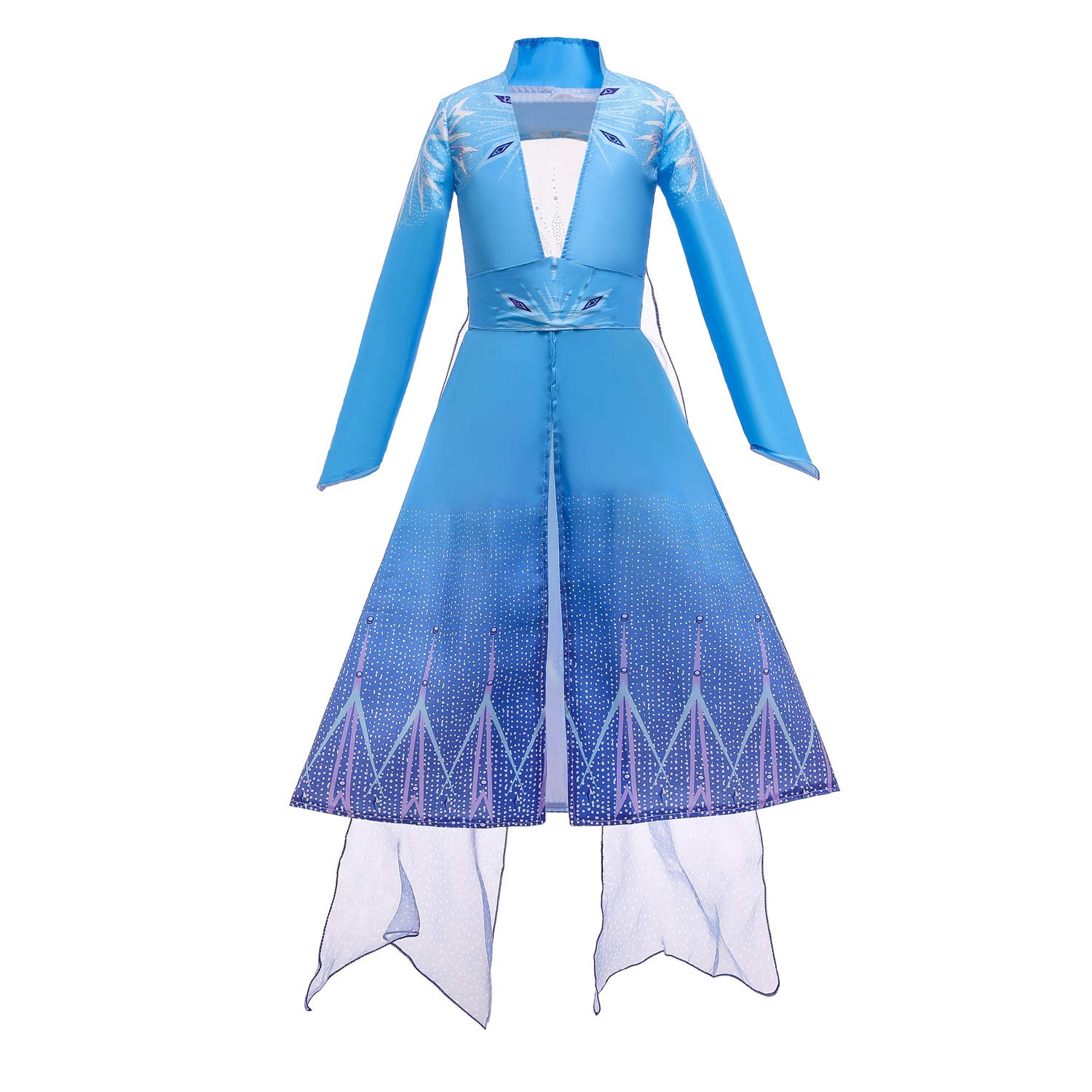 Lito Angels Princess Travel Dress Costume Coat with Train for Girls Kids, Snow Queen Fancy Party Outfits, Age 10-11 Years, Blue