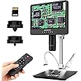 Andonstar AD249S-M 10.1 Inch HDMI Digital Microscope 2000x for Adults, 3 Lens 2160P UHD Video Record, Soldering Microscope for Electronics Repair, Error Coins, Pro Boom Arm Stand, Windows Compatible