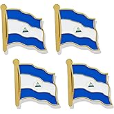 stidsds Nicaragua Flag Pin - Nicaragua Flags Pins Lapel Nicaraguans Flag Enamel Lapel Pin Men Women Suit & Waving Patriotic Metal Badge Souvenir Hat Backpacks Decoration(4 Pack)