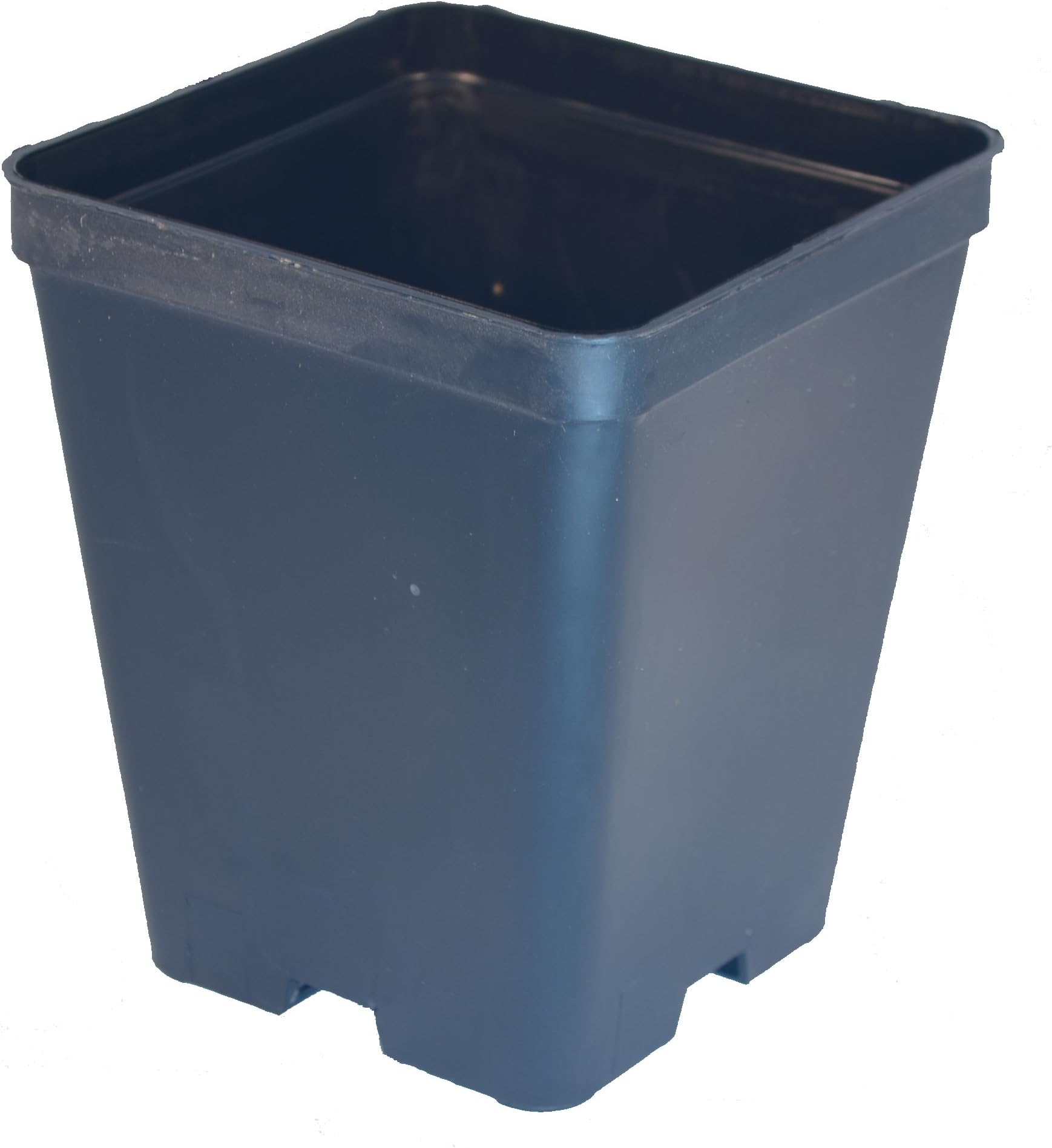 Trade Garden Supplies Pack of 100 Square Plant Pot, 2 liters, Black, 0.5 Litre