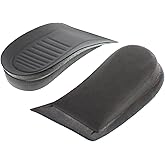 Height Increase Elevator Shoes Faux Leather Upper Half Insole - 1 Inches Taller (Black)