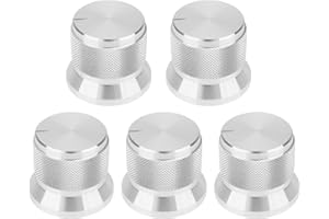 SING F LTD 5Pcs Aluminum Knob 20x17mm Suitable for 6mm D-Type Shaft Potentiometer Silver