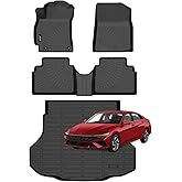 Jenofa-Car Floor Mats for Hyundai Elantra &Elantra N 2021-2026 (Not for Hybrid) All Weather Floor Mat Waterproof Durable Floor Liners Custom Car Mat for Elantra Accessories Black