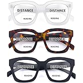 HIYANJN Bifocal Reading Glasses For Women Blue Light Computer Readers Clear Top Oversized Fashion Matte Frame Eyeglasses