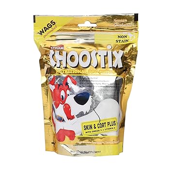 Choostix Skin and Coat Plus with Omega 3 Fatty Acids (Vitamin E), Dog Treat, 450g