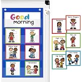 Auchq Morning Meeting Greetings Classroom Chart, Preschool Kindergarten Elementary Teacher Supplies for Classroom Must Haves, Social Greetings for Kids, Great for Back to School/Welcome Sign.