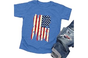 LAZYCHILD American Flag Shirt Toddler Boys Girls Patriotic T-Shirt USA Flag Graphic Tshirts 4th of July Tee Tops