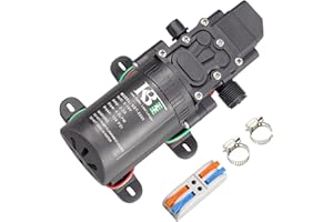 KBT KEEP BETTER TECH 12V DC Water Transfer Diaphragm Pump Self Priming Sprayer Pump with Pressure Switch 4L/Min 1.05GPM 108PSI Adjustable for for RV Camping Shower Garden Weed ATV Marine Boat