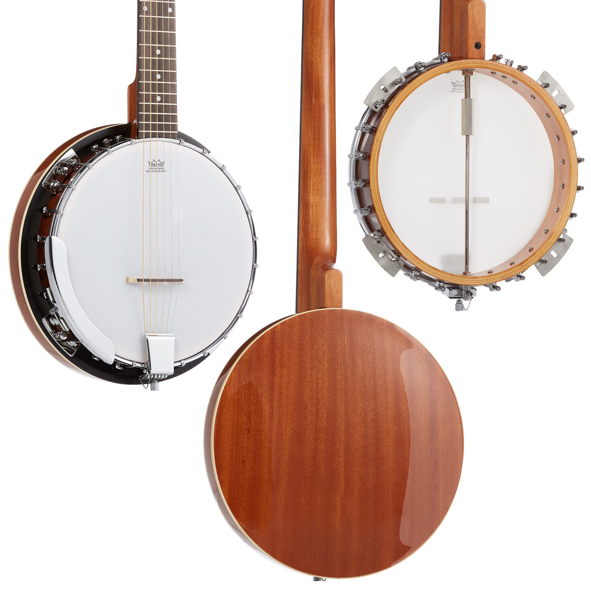 6-String Banjo Guitar with Closed Back Resonator and 24 Brackets