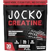 Jocko Fuel Creatine Stick Packs - Creatine Monohydrate Powder Travel Packs for Men & Women, Supplement for Athletic Performance & Muscle Health, 30 Servings 150g (Unflavored)