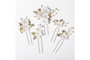 Comforso 5 Pieces Bridal Hair Accessories, Crystal Pearl Bridal Hair Comb Set, Vintage Wedding Hair Accessories for Bride and
