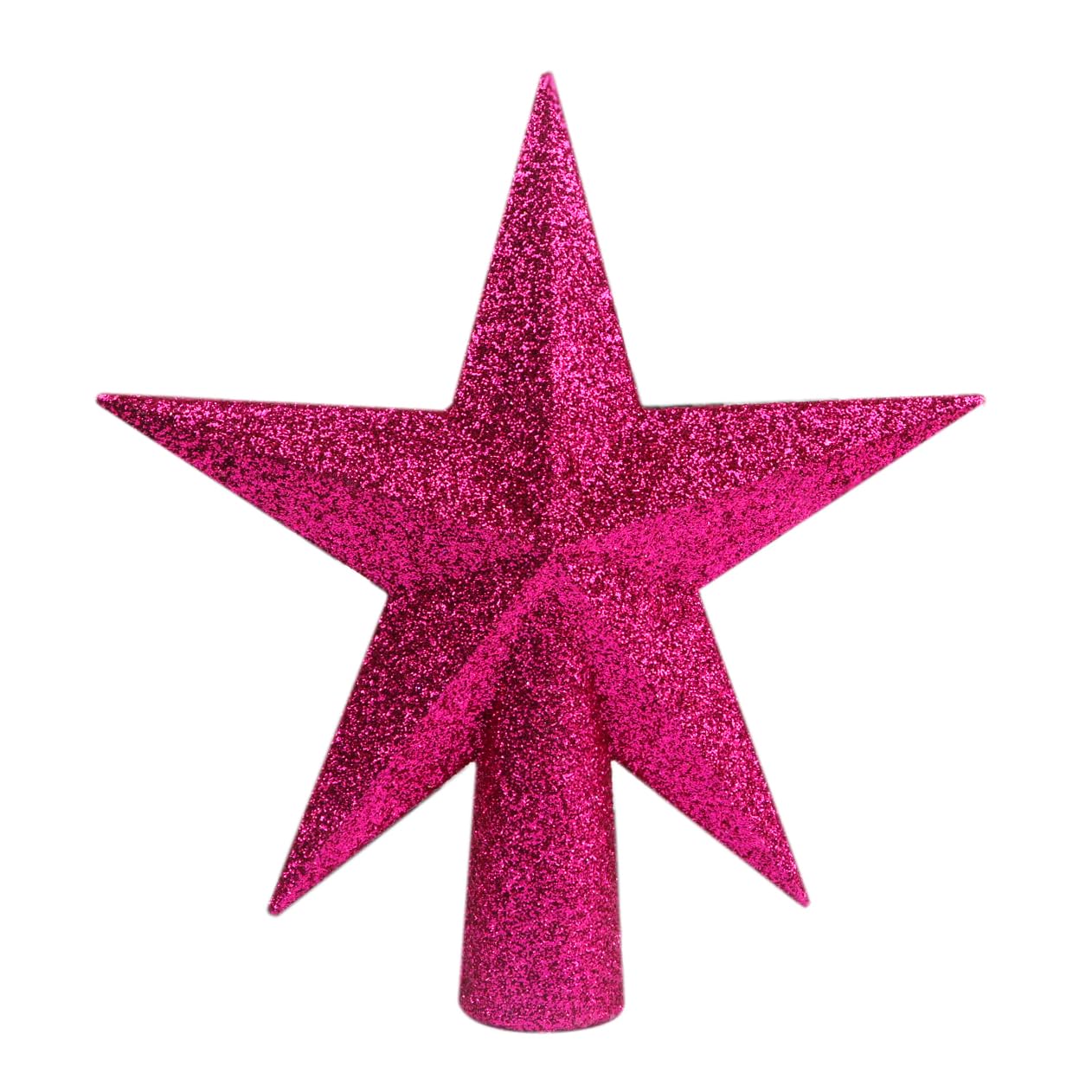 YYCRAFT Glitter Star Tree Topper 6 Inch Christmas Decoration-Hot Pink