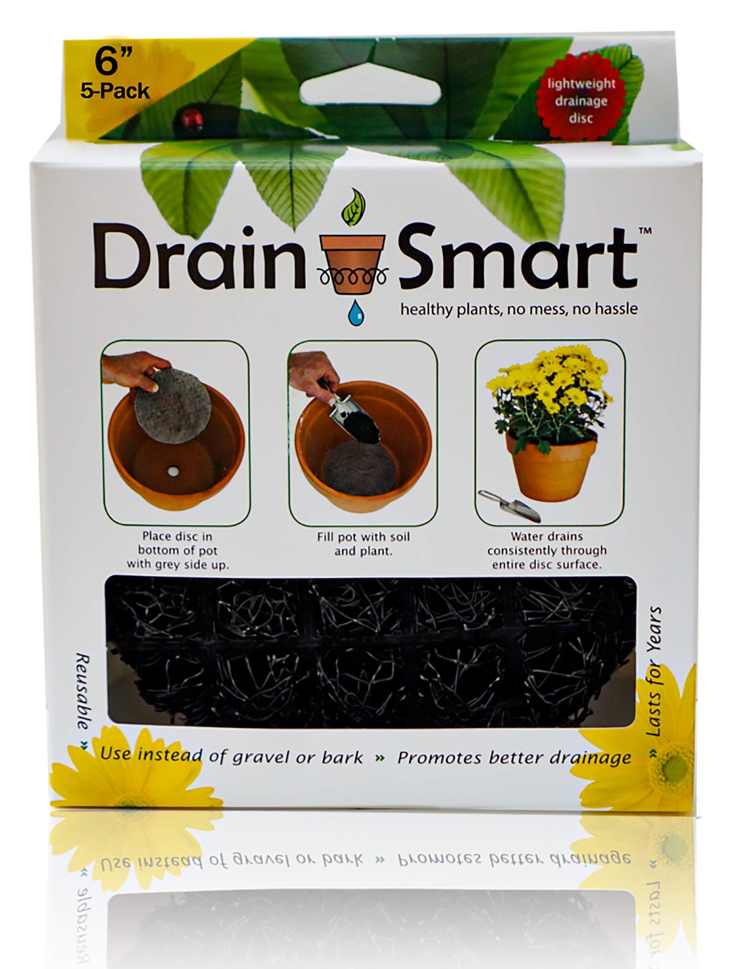 Drain Smart 6” 5Pack Drainage Discs Perfect for Indoor/Outdoor