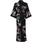 Ledamon Women's Kimono Robe Long for Women - Pocket Floral Bathrobe