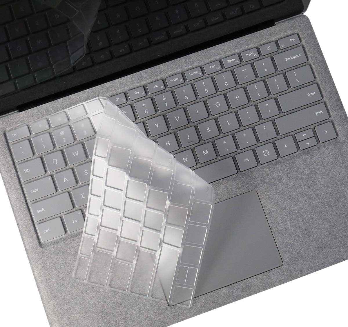 CASEDOO Ultra Thin Clear Keyboard Skin for Microsoft Surface Laptop 2 2018 / Surface Laptop 2017 / Surface Book 2/1 13.5 Inch and 15 Inch, Premium Soft-Touch TPU Protector, US Layout