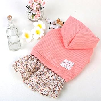 Amazon 犬服 ペット用品 ペット服 フード付き スカート付き かわいいお嬢様 ワンピース 春 夏 秋 冬 ピンク1色 3サイズ M 小型犬 中型犬 大型犬 Pets Inn ドレス ワンピース 通販