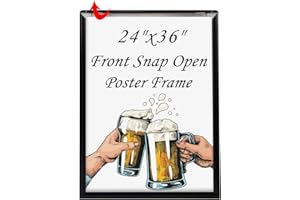 T-SIGN 24 x 36 Inches Picture Frame - Poster Frame Wall Mounting Document Certificate Frames - Aluminum with 1 PVC Transparent Protective Film, 1" Profile Black Wall Mounted Display Picture/Photo