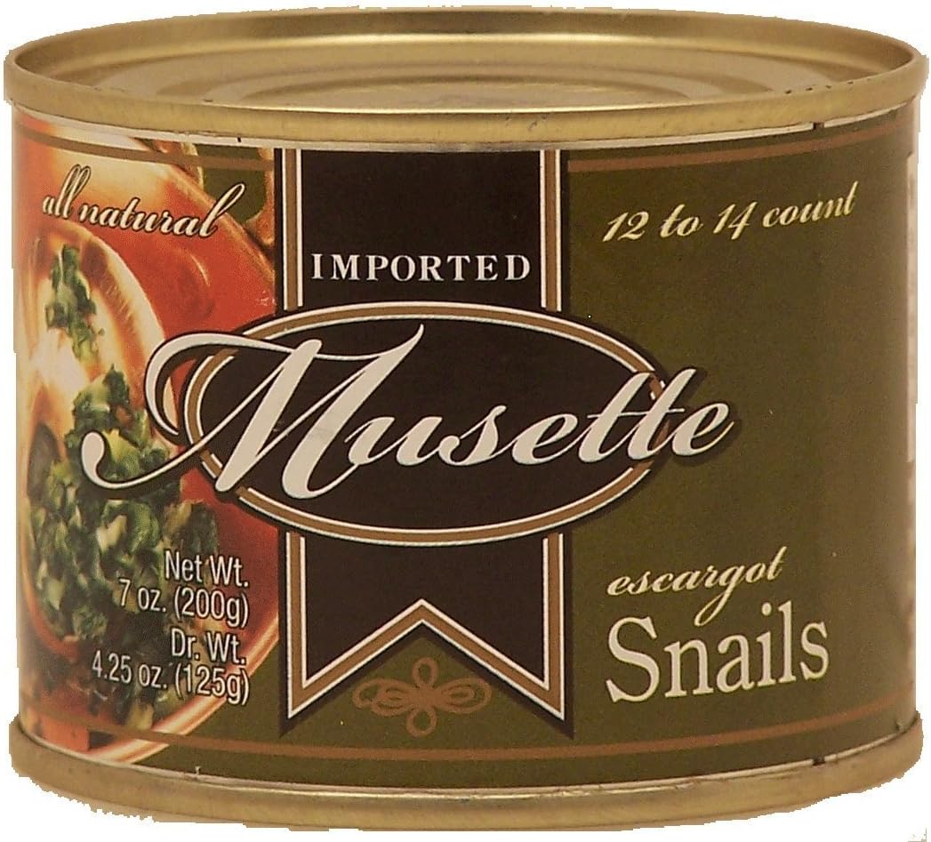 Musette escargot snails, 12 to 14 count 7 oz Can