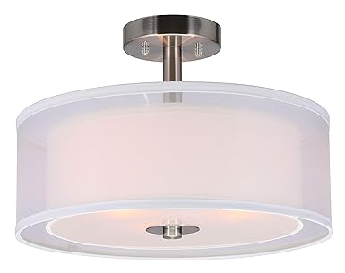 Xinbei Semi Flush Ceiling Light 3 Light Drum Ceiling Light In