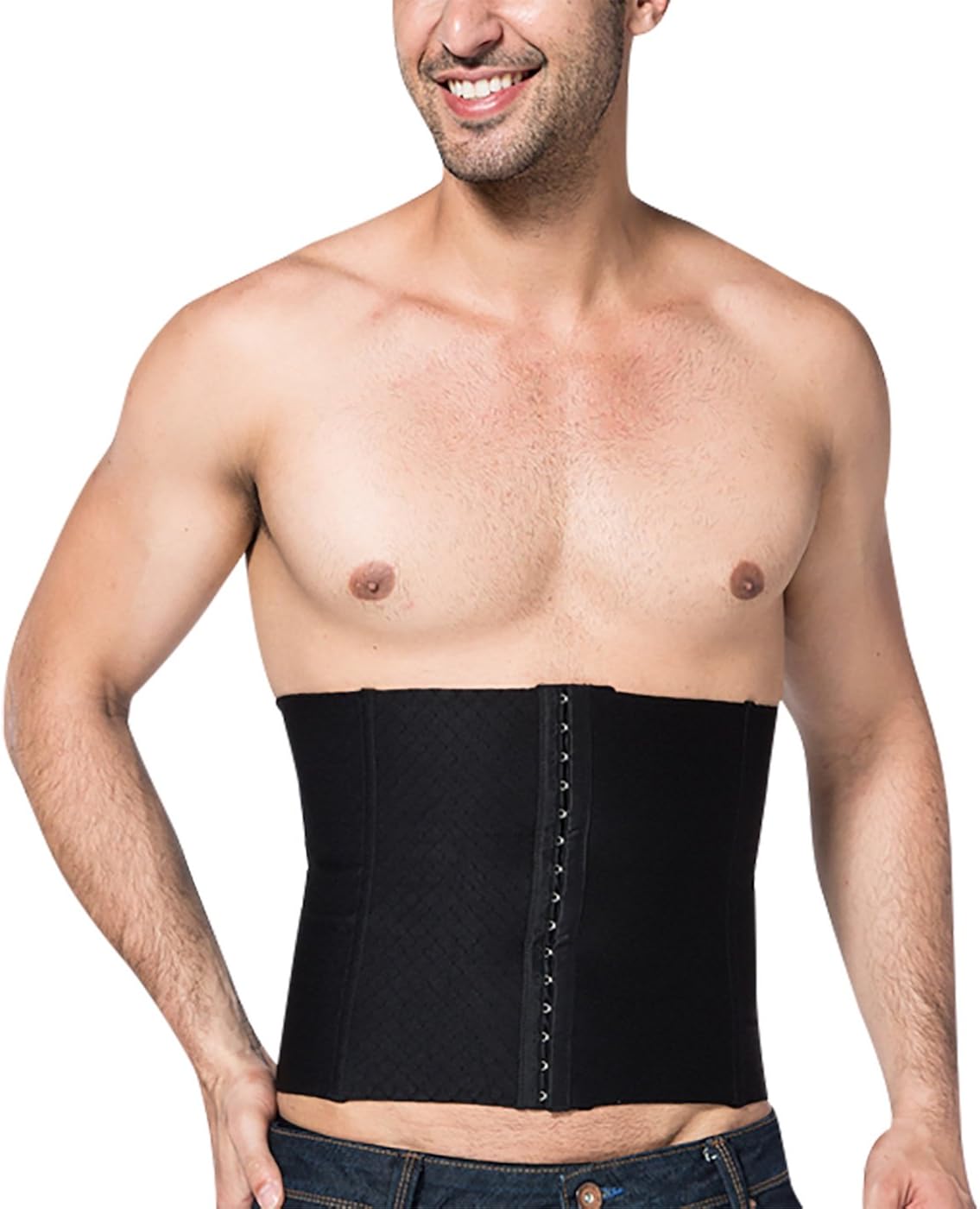 Men's Abdominal Shaper Girdle Compression Trainer Shirt Tummmy Control Adjustable