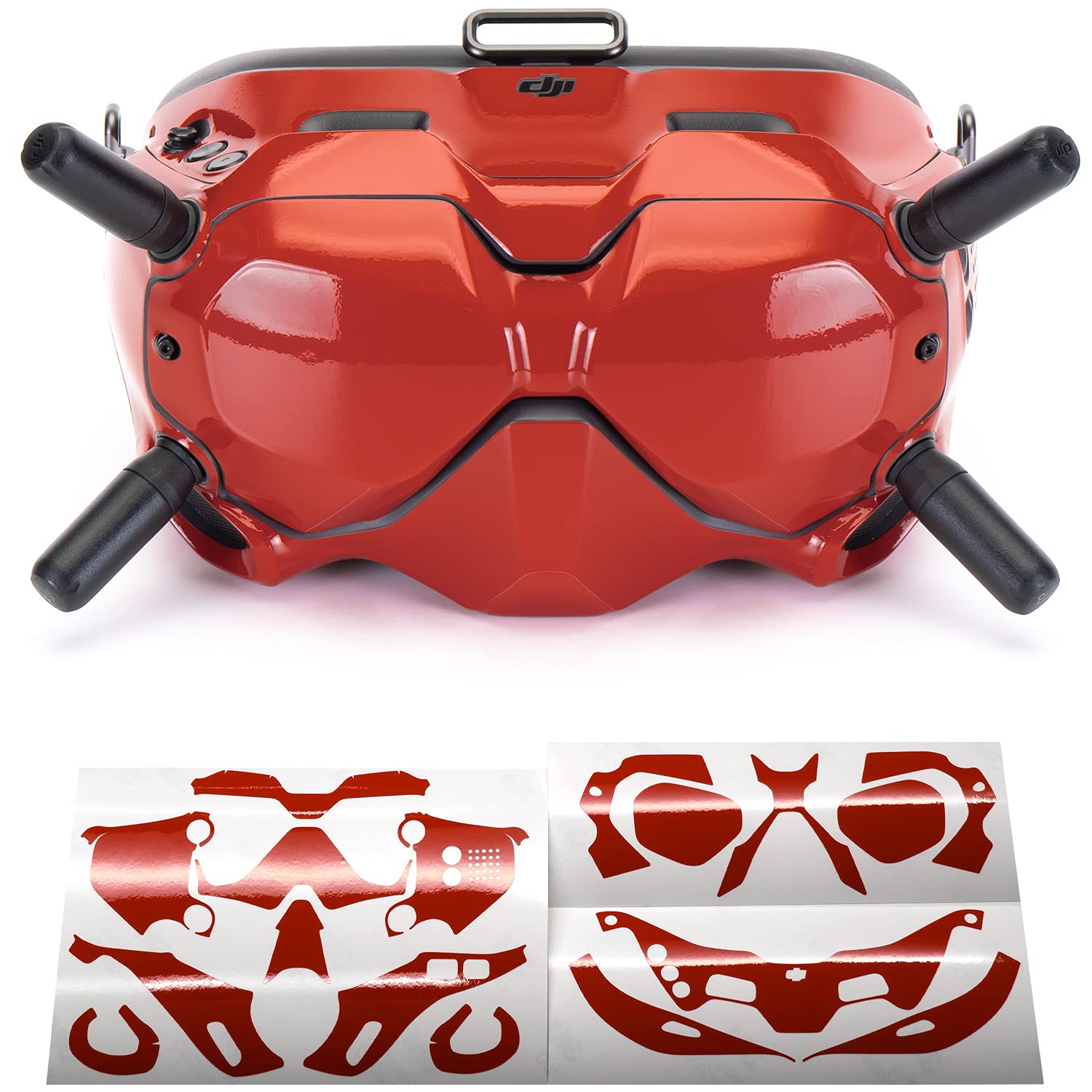 WRAPGRADE Skin Compatible with DJI FPV | Goggles V2 (SUPER RED)