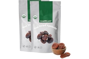 HARVEAST Turkish Sun Dried Apricots - Dehydrated Turkish Apricots - Tender & Sweet Whole Dried Fruits - Vegan Snack in Resealable Pack - Sugar Free, Non-GMO, Unsulfured, Gluten Free & Kosher (2 Lbs)