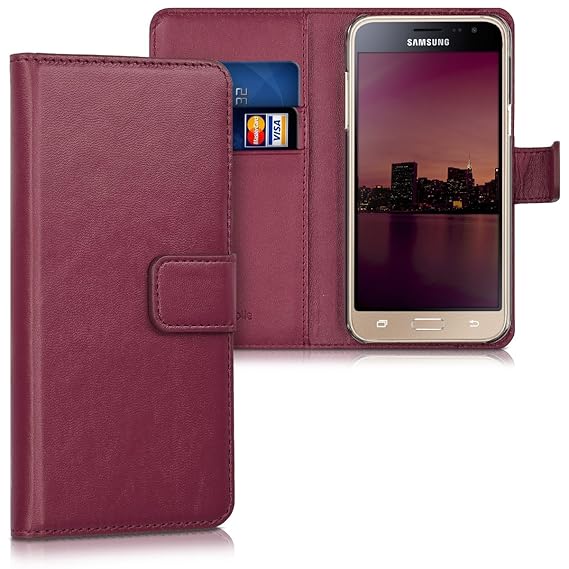 kwmobile Samsung Galaxy J3 (2016) DUOS Hülle - Kunstleder Wallet Case für Samsung Galaxy J3 (2016) DUOS mit Kartenfächern und