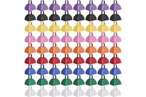 Fuyamp 72Pcs Cow Bells Noise Maker with Handle, Metal 3 Inch Small Cow Bell, Hand Percussion Cowbells for Sporting Events, Football Games, Birthday Party, Wedding Cheering (9 Colors)